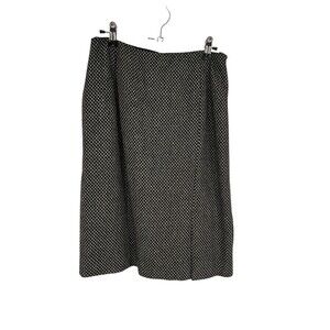 Carlisle Skirt Women's Size 6 Black White Plaid Wool Cashmere Blend